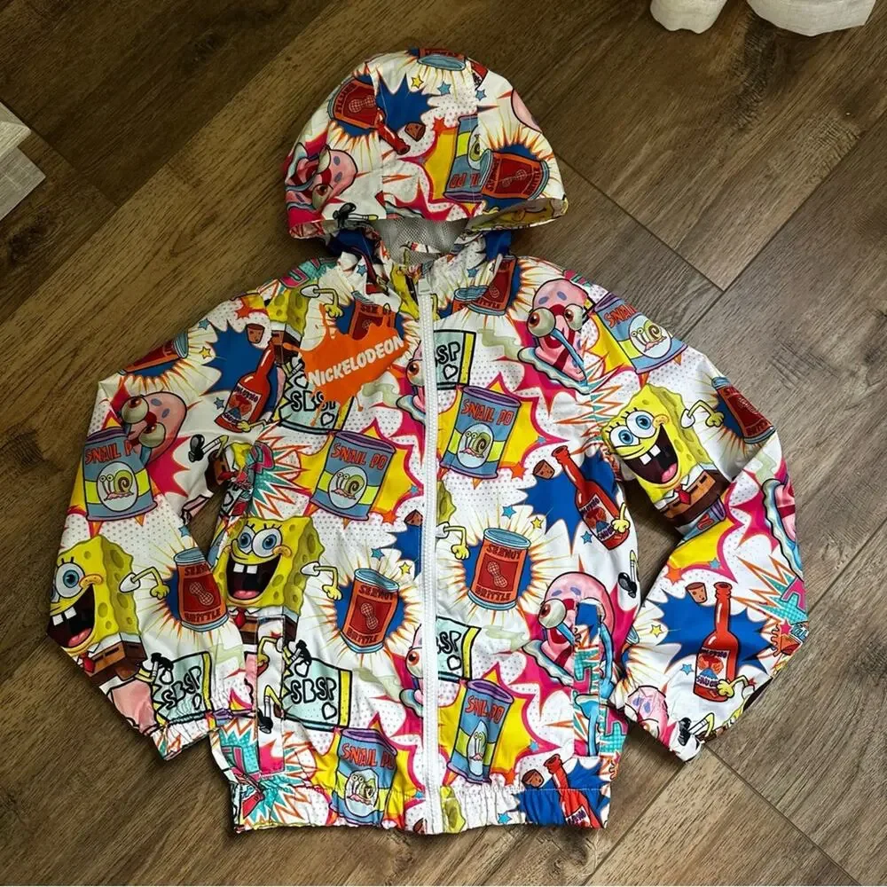Member’s Only x Nickelodeon Kid’s SpongeBob Cartoon Windbreaker Jacket, Unisex 7